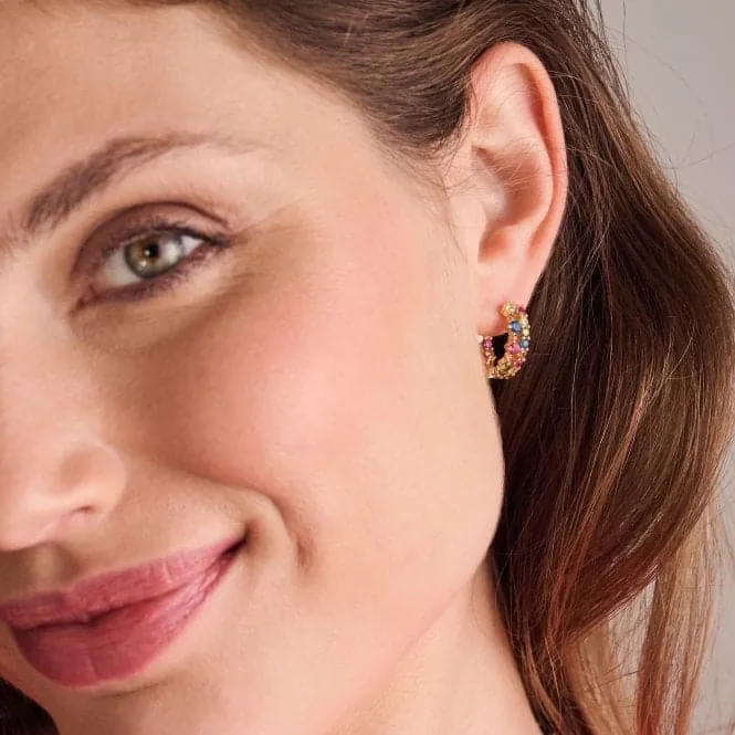 18k gold plated Livigno Creolo Piccolo Earrings SJ-E2363-XCZ-YG